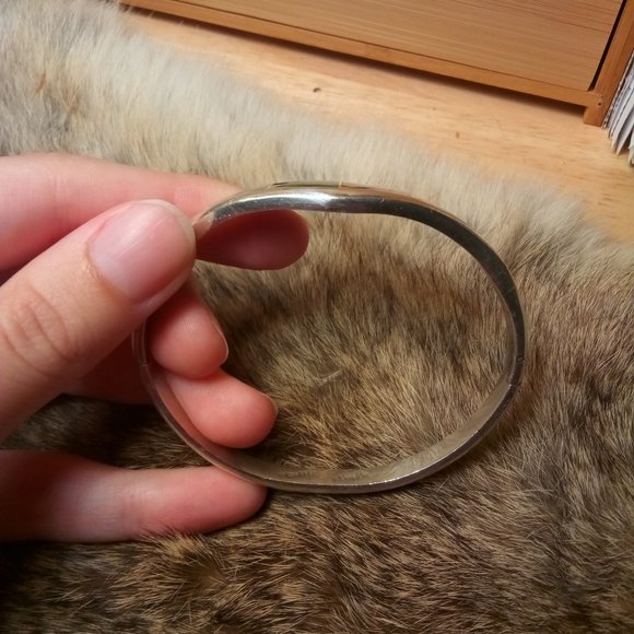 Sterling silver Mexican Taxco stone inlay bracelet - Picture 3 of 4